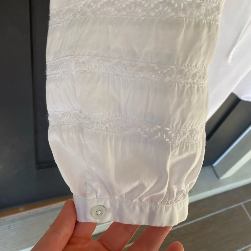 Talbots Peasant Blouse—White—1XP - Picture 3 of 5
